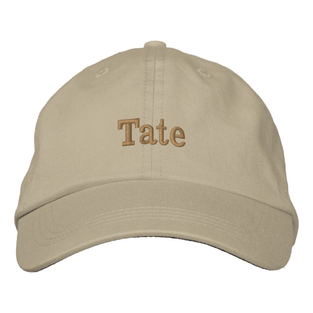 "Tate" Herrnamn Broderat, Broderad Keps (Framsida)