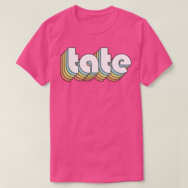 Tate Retro Rainbow Typography Faded Stil T Shirt (Design framsida)