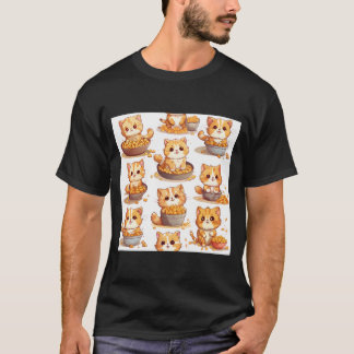 Tater tot-katter som leker i tarmar av tater tots t shirt