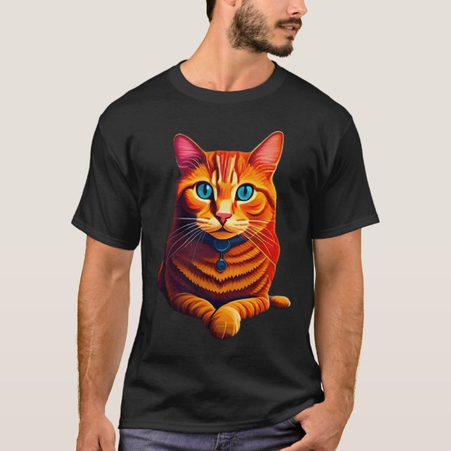 Tater Tot Orange Cat - Målat T Shirt (Framsida)
