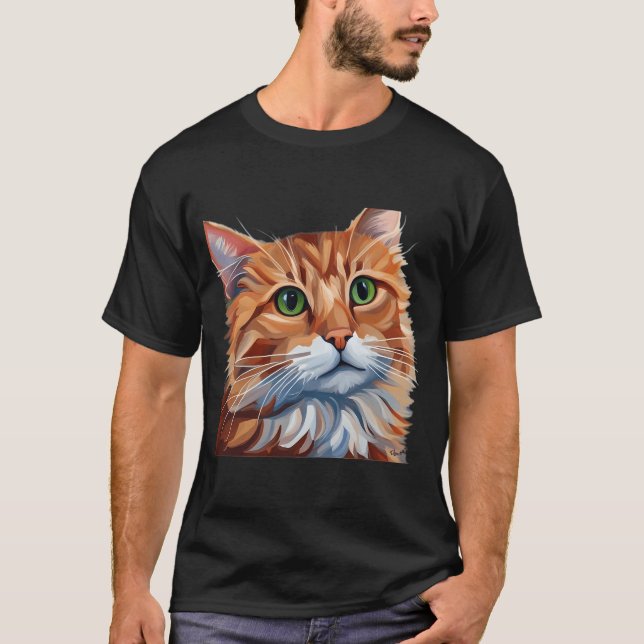 Tater Tot Orange Cat - Mjukt målad T Shirt (Framsida)