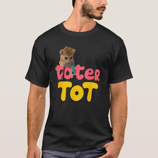 Tater Tot - söt katt T Shirt (Framsida)