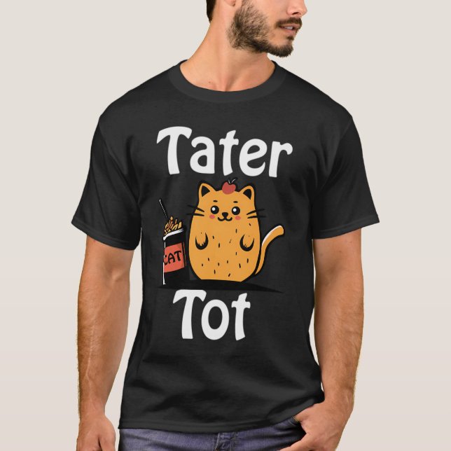 Tater Tot Tot Tot Cat T Shirt (Framsida)