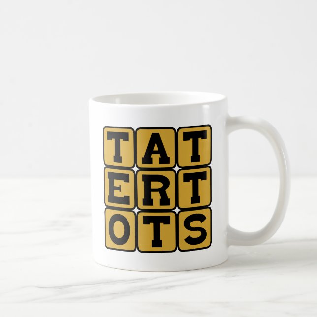 Tater Tots, stekt potatisfrukostfest Kaffemugg (Höger)