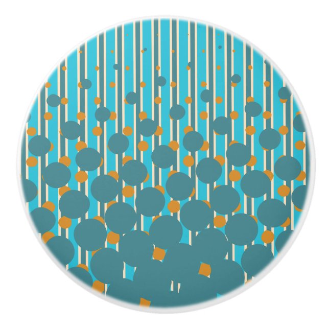 Täthetskonstruktion - Turkos&Orange - Dekorknapp Knopp (Framsidan)