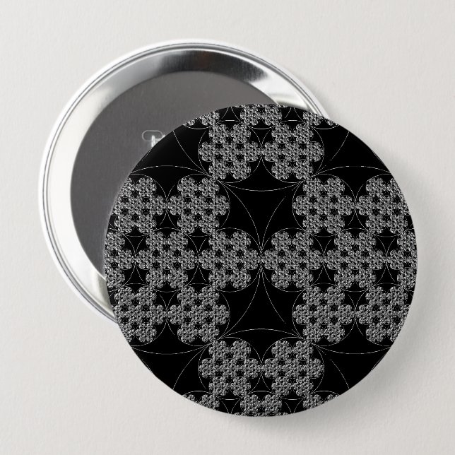 Tatio Fractal Mönster Snowflake Knapp (Framsida & baksida)