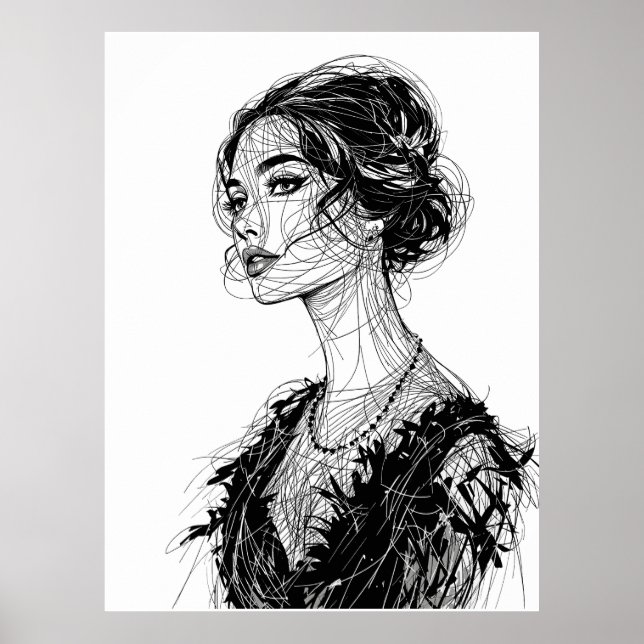 Tatjana Patitz illustration Poster (Framsidan)