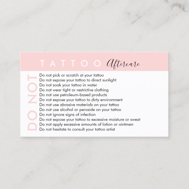 Tato Undvik inte råd efter eftervård Visitkort (Baksida)