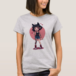 TATOO GIRL COEURS  T SHIRT