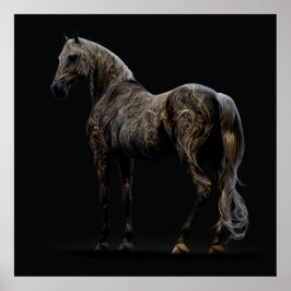 Tatoo Horse, Abstrakt Färg , konsthandling Poster