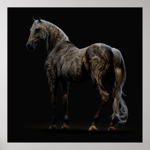 Tatoo Horse, Abstrakt Färg , konsthandling Poster