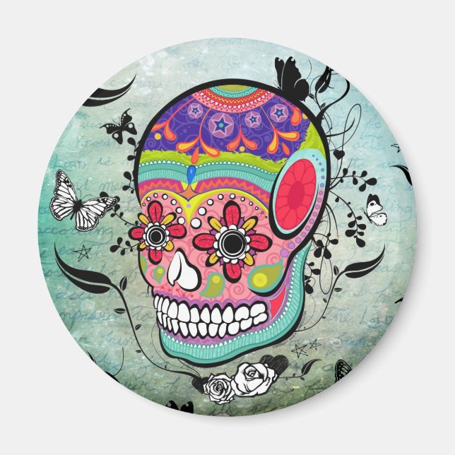 Tatoo Urban Muerte Day of the dead Illustration Magnet (Framsidan)