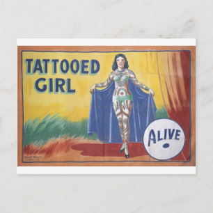Tatooed Girl Vykort