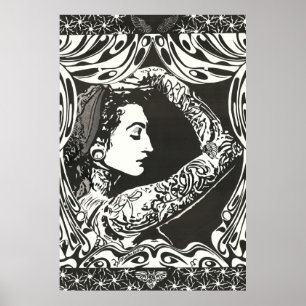 Tatooed zigenarekvinna poster