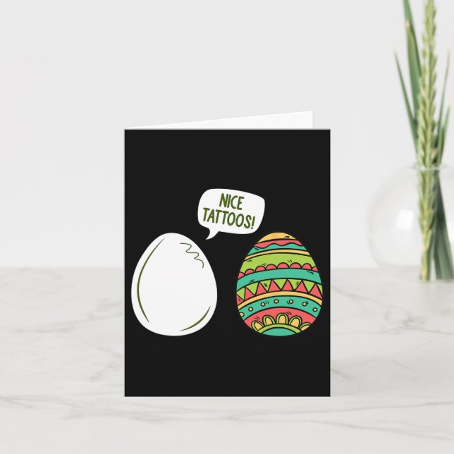 Tatoos Eggs Påsk Day Egg Painting Hun Kort (Framsida)