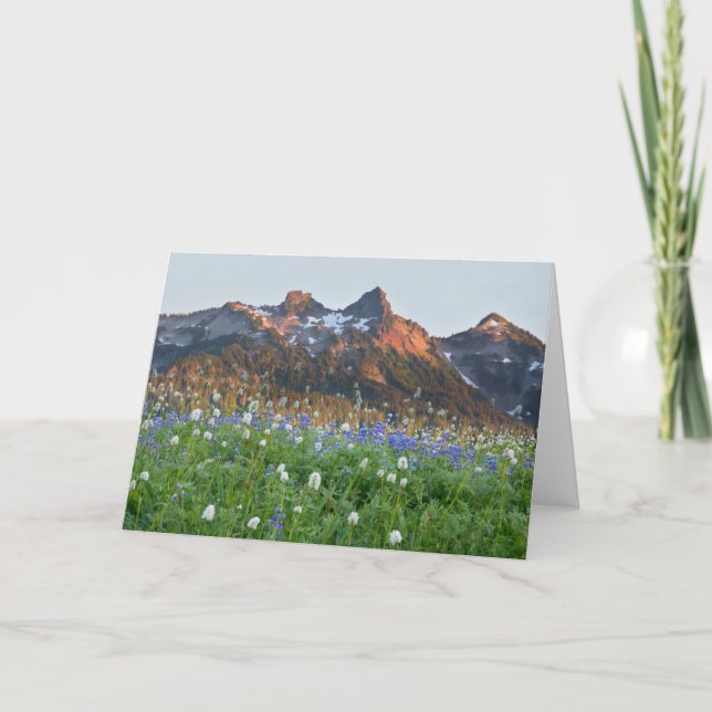 Tatoosh Range och Wildblommor | Rainier Kort (Framsida)