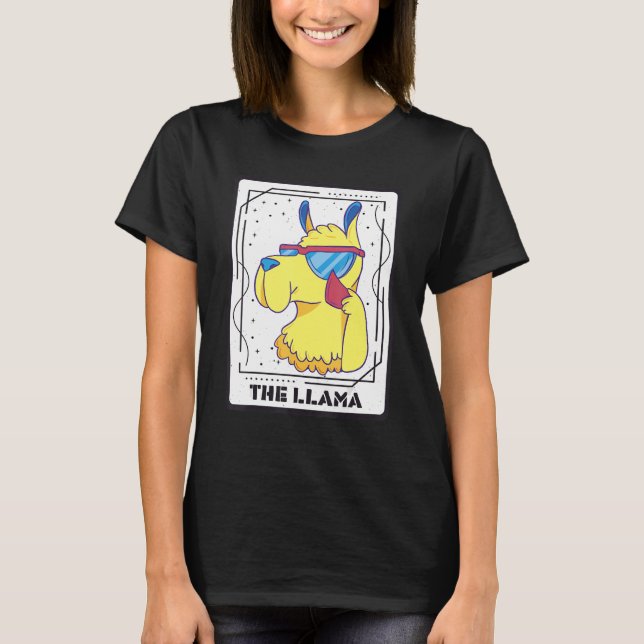 Tatortets Coola Llama Mystical Cards Magic T Shirt (Framsida)