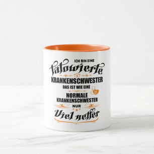 Tätowierte Krankenschwester Geschenkidee Tasse Mugg