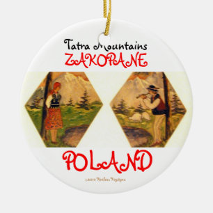TATRA-BERG ZAKOPANE POLEN JULGRANSPRYDNAD KERAMIK