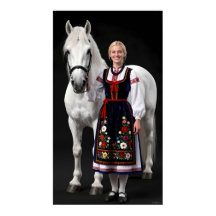 Tatra Folk Maiden och White Horse Affisch