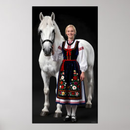 Tatra Folk Maiden och White Horse Affisch