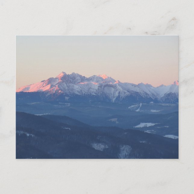 Tatras om soluppgång vykort (Framsida)