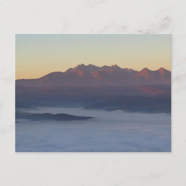 Tatras soluppgång från Pieniny bergarts Vykort (Framsida)