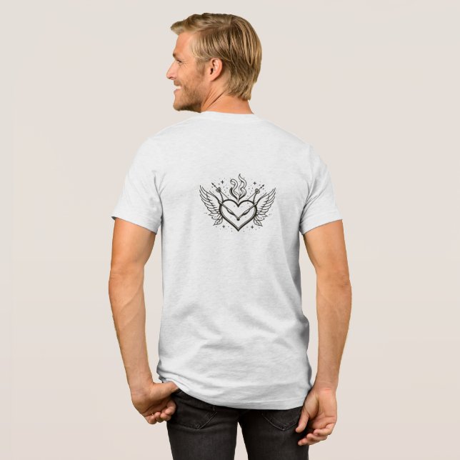 Tatroinspirerad hjärtdesign T-shirt (Baksida full)