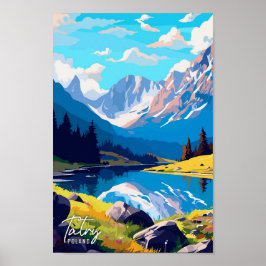 Tatry Poland Art Vintage resor Illustration Poster