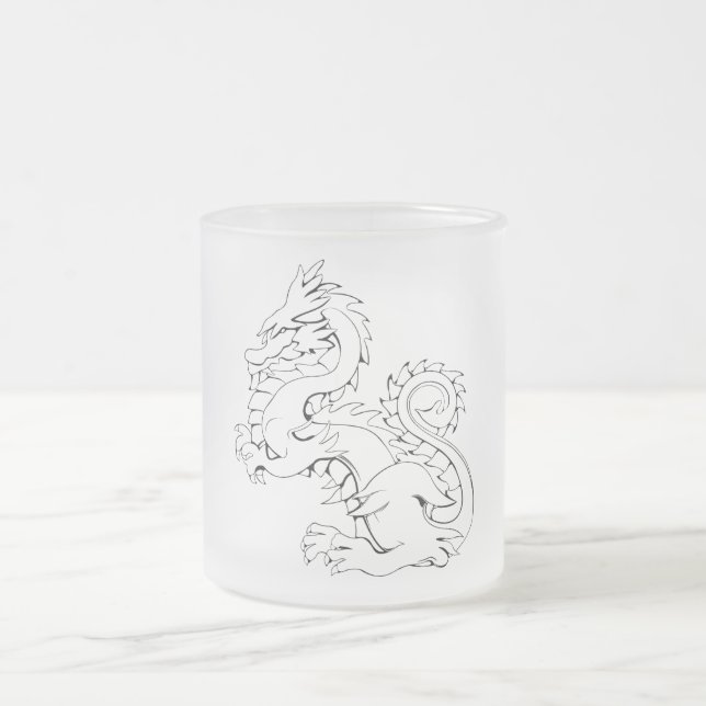 Tatsu Asian Dragon är fantasy Mythical Creates Frostad Glasmugg (Center)
