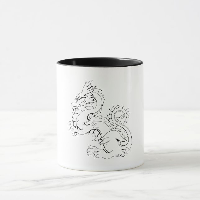 Tatsu Asian Dragon är fantasy Mythical Creates Mugg (Center)