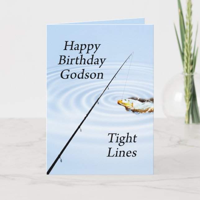Tätt linjer-födelsedagskort för en Godson Kort (Framsida)