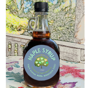 Tått med Kärlek Maple Syrup Träd & Hearts Runt Klistermärke