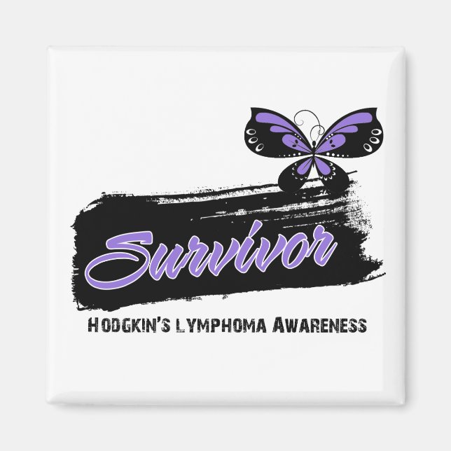 Tatto Butterfly Hodgkins Disease Survivor Magnet (Framsidan)