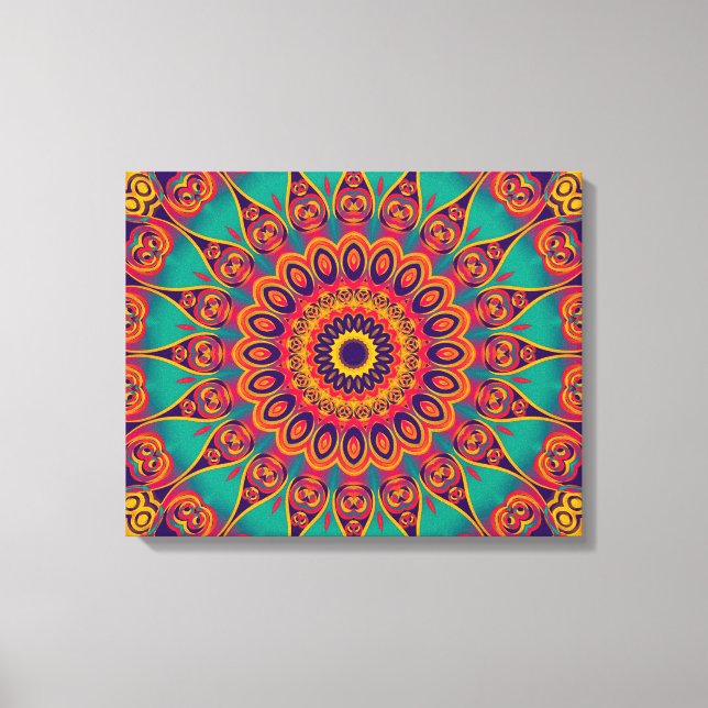 Tatto Kaleidoscope Fractal Canvastryck (Framsida)
