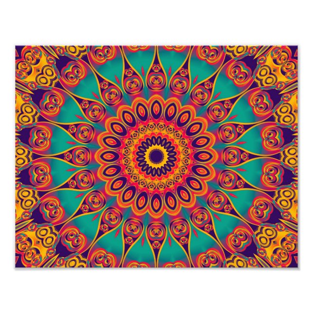 Tatto Kaleidoscope Fractal Fototryck (Framsidan)