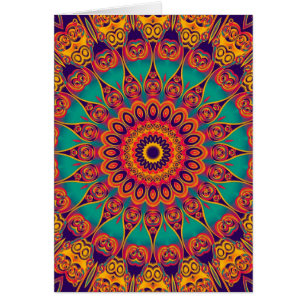 Tatto Kaleidoscope Fractal Hälsningskort