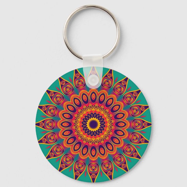 Tatto Kaleidoscope Fractal Nyckelring (Framsida)