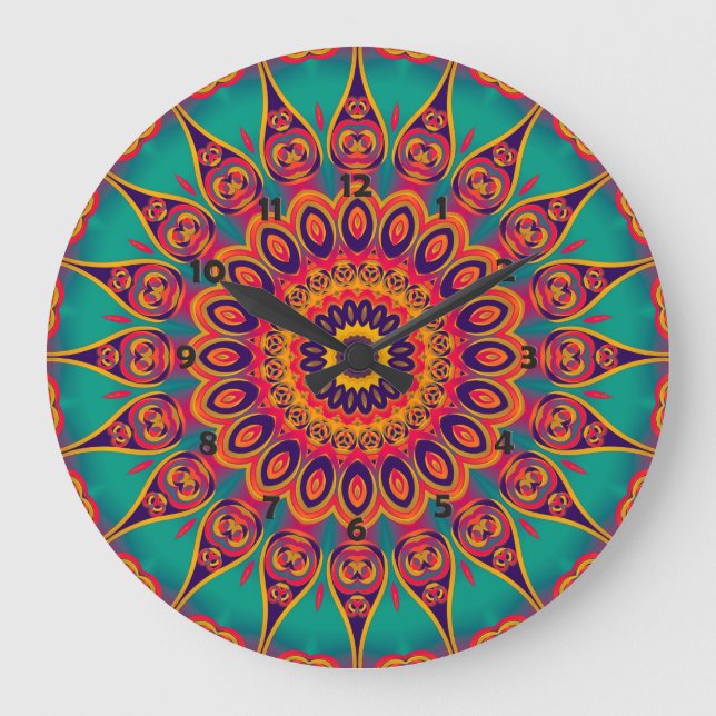 Tatto Kaleidoscope Fractal Stor Klocka (Framsida)