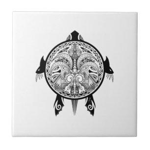 Tatto Tribal Turtle Kakelplatta