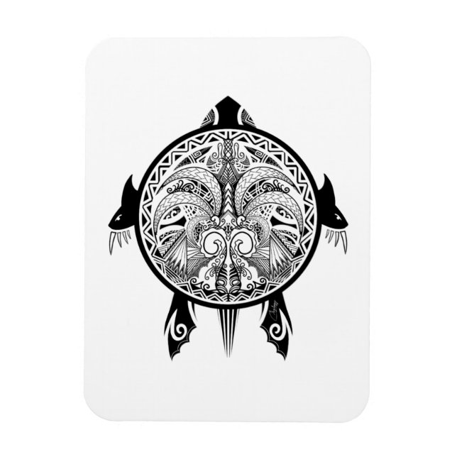 Tatto Tribal Turtle Magnet (Vertikal)
