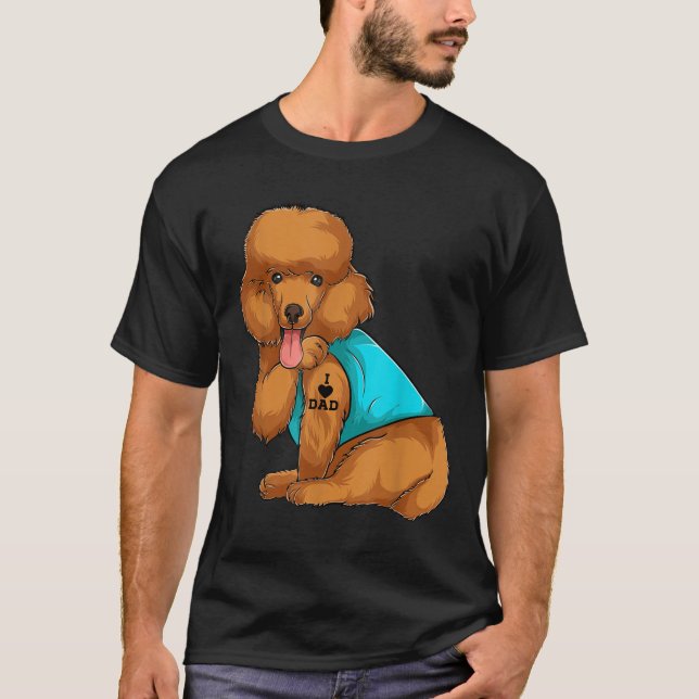 Tattoapparater pudel I Kärlek Pappa, Hund, Pappa-g T Shirt (Framsida)