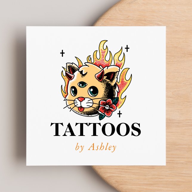 Tattoartist Lägg till Kreativet  för Social-media Fyrkantigt Visitkort (Skapare uppladdad)