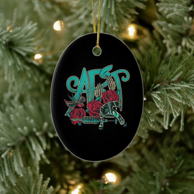 Tattoartisttatueringar är Art Färg-grafik Julgransprydnad Keramik (Träd)