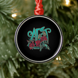 Tattoartisttatueringar är Art Färg-grafik Julgransprydnad Metall