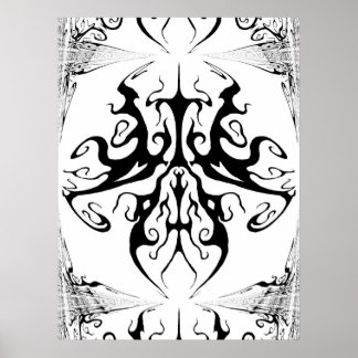 Tattodesign för elegant - svartvitt poster