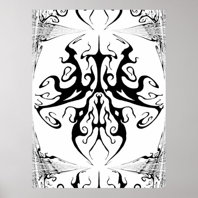 Tattodesign för elegant - svartvitt poster (Framsidan)