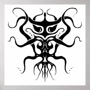 Tattodesign för främmande arter - svart poster