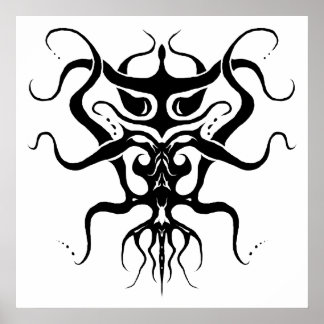 Tattodesign för främmande arter - svart poster