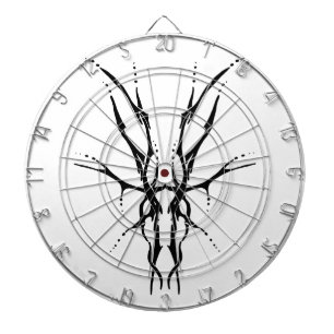 Tattodesign för Hjort Skull - svart och vitt Darttavla